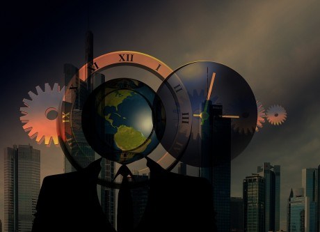 Skyline Globe Clock Gears - Public Domain