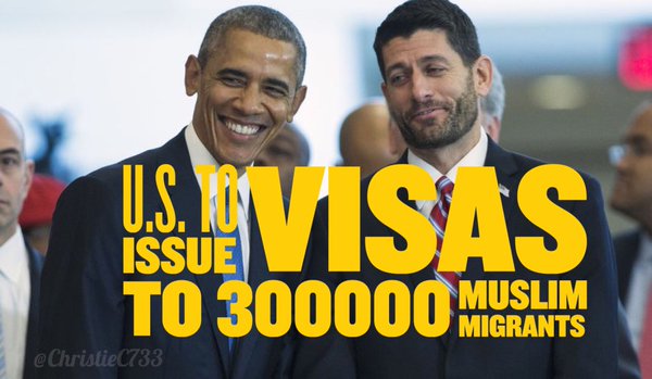 In December, House Speaker Rep. Paul Ryan (R-WI) successfully pushed through Congress his $1.1 trillion omnibus spending bill that will also fund visas for nearly 300,000 more Muslim migrants over the next 12 months.